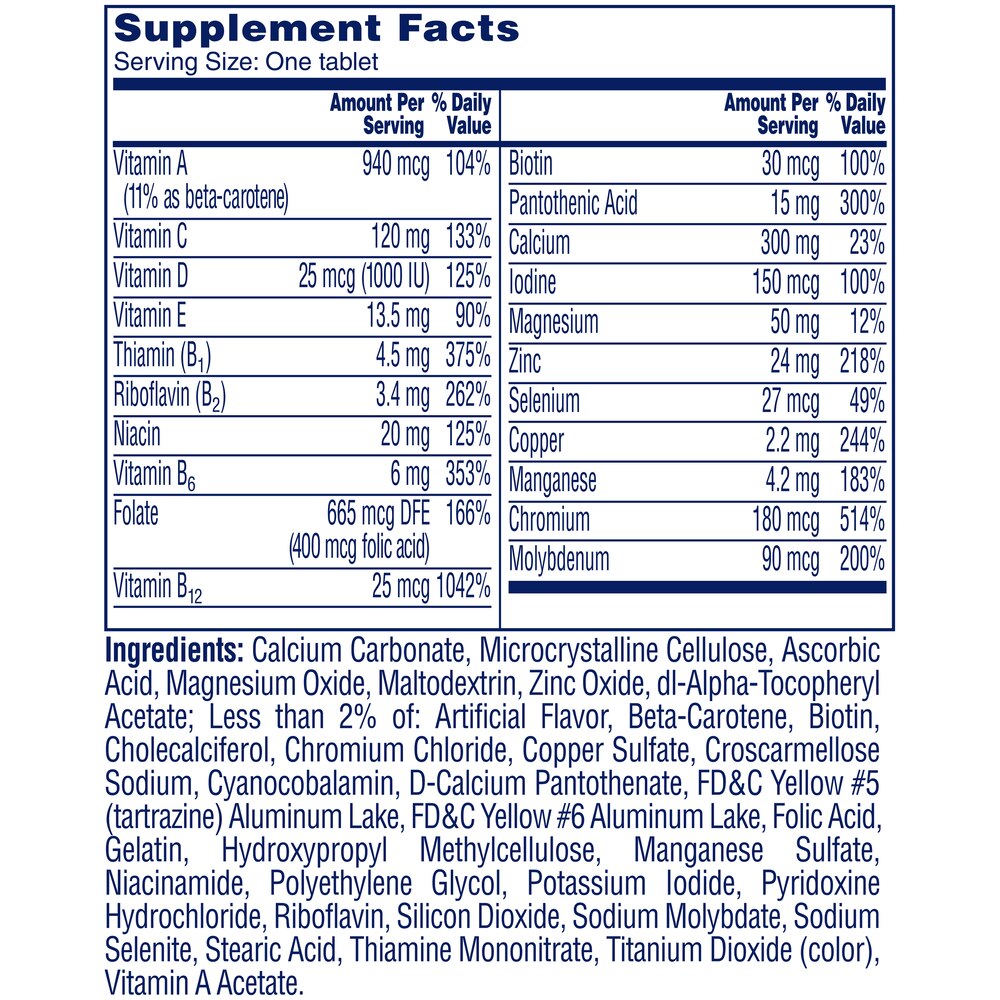 Nutritional Information Women's 50+ Healthy Advantage