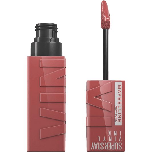 Maybelline SuperStay Vinyl Ink lip product display with no background