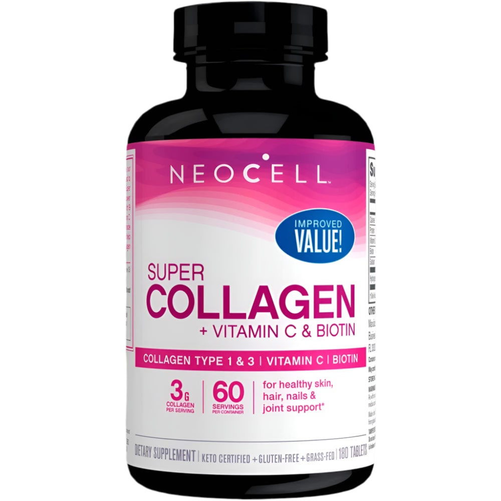 NeoCell Super Collagen tablets bottle displayed with white background
