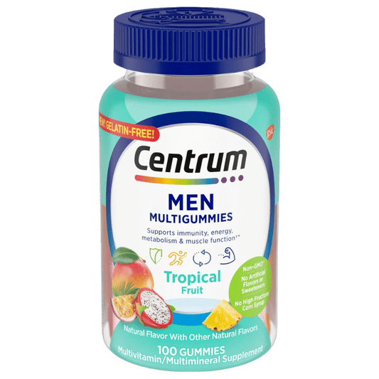 Centrum Men's Multivitamin Gummies, Tropical Fruit Flavor, 100 CT - Import Mania