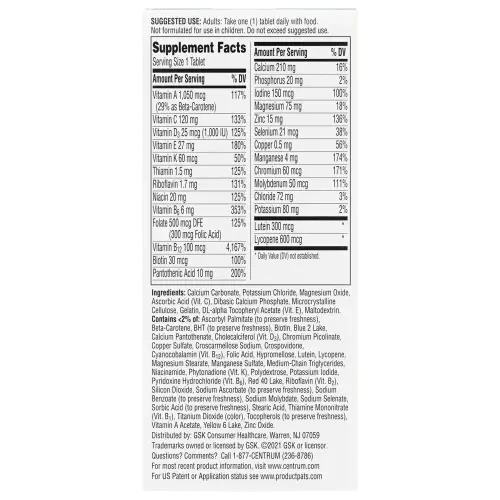 Centrum Silver Men 50+ 100 Tablets - Import Mania